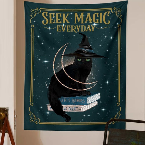 Cat Mysterious Divination Witchcraft Tapestry - We Love Spells