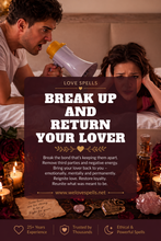 Afbeelding in Gallery-weergave laden, Emotional couple in conflict with candlelit altar, roses and crystals symbolizing a break up and return your lover spell to remove third parties and restore love by Belinda