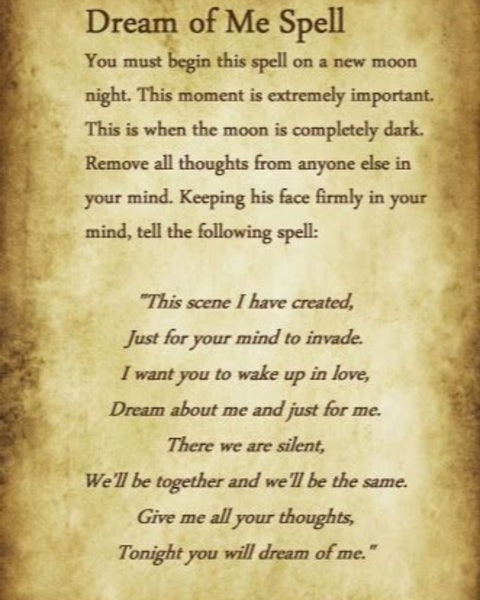 Dream of Me Spell.
Visit my...