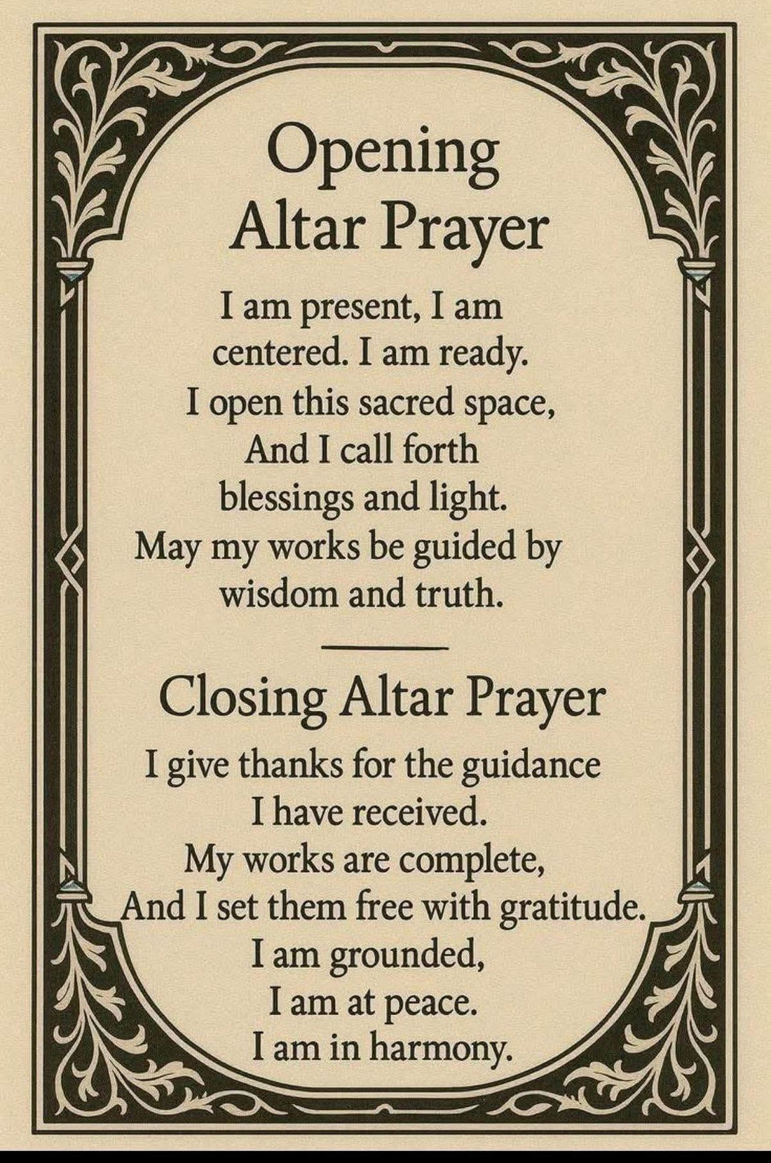 Opening Alter prayer