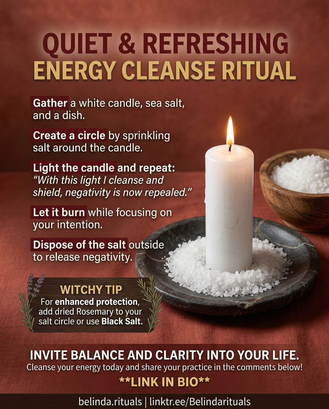 Simple Salt & Candle Spell for Quick Energy Cleansing and Protection