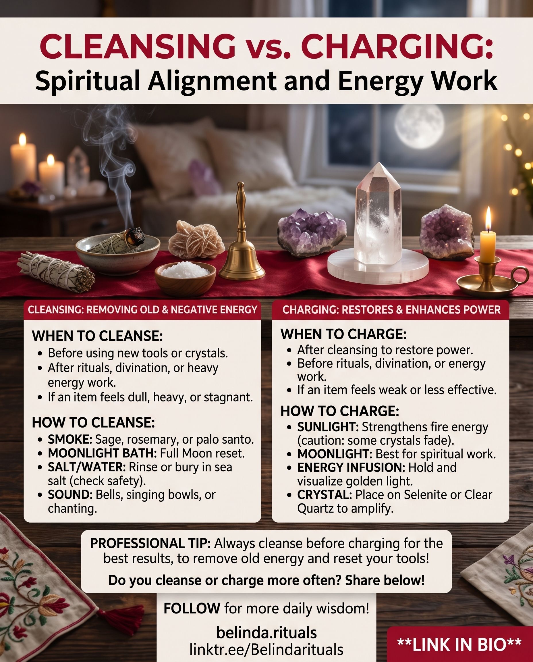 Cleansing vs Charging: The Key Difference Every Witch Should Know