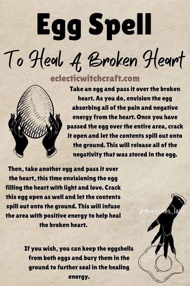 Egg spell to heal a broken heart