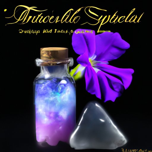 Blue Butterfly Pea Flower Vial with Amethyst