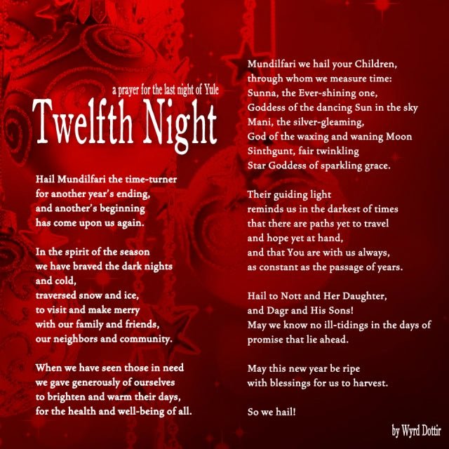 The author and their friend noticed a red ring around the moon on the night of Yule