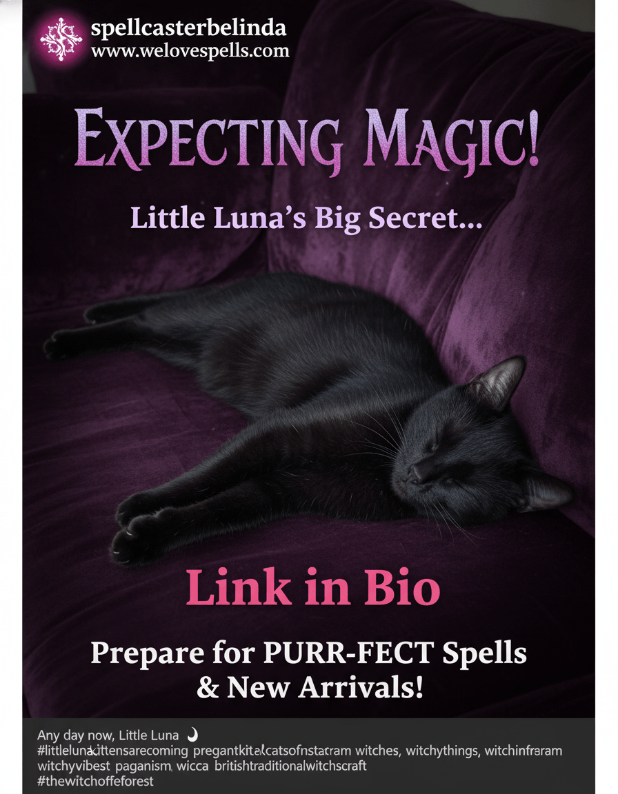 Awaiting Little Luna’s Kittens 🌙 | Witchy Black Cat Magic - We Love Spells