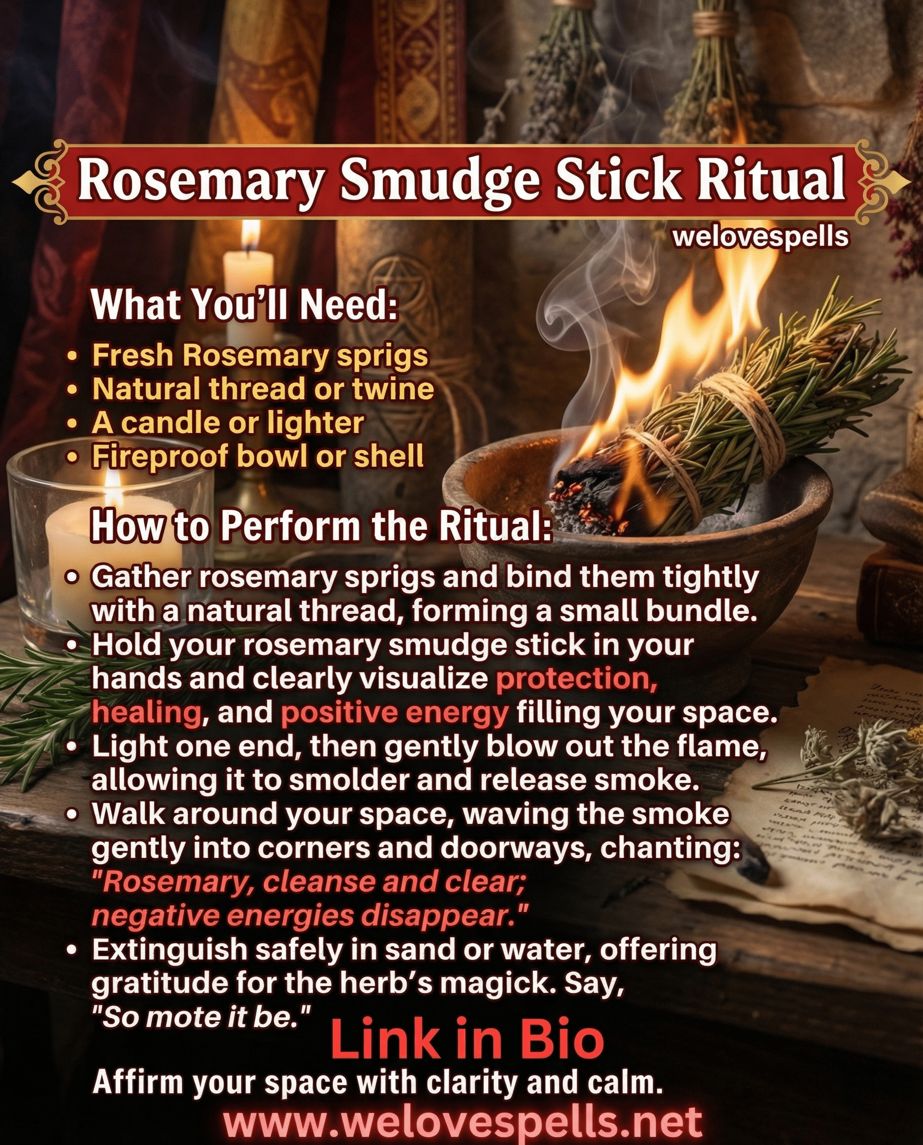 Clear Negative Energy with a Powerful Rosemary Smudge Stick Ritual