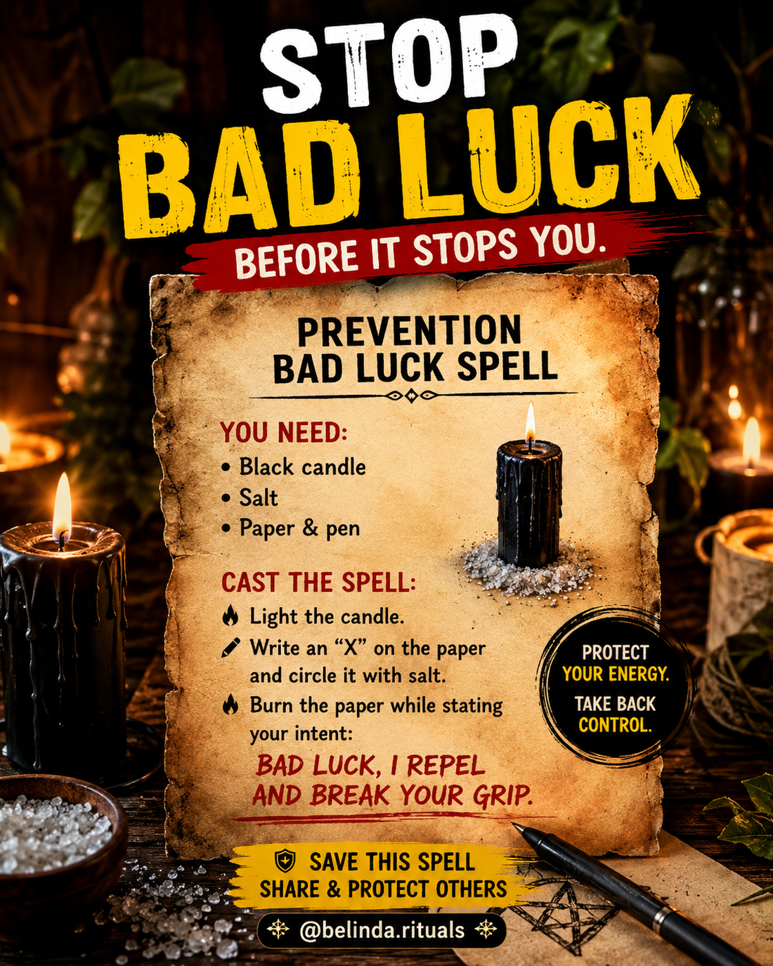 Prevention bad luck spell