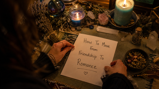 How to move from friendship to romance with two friends sharing a warm, intimate moment and smiling at each other