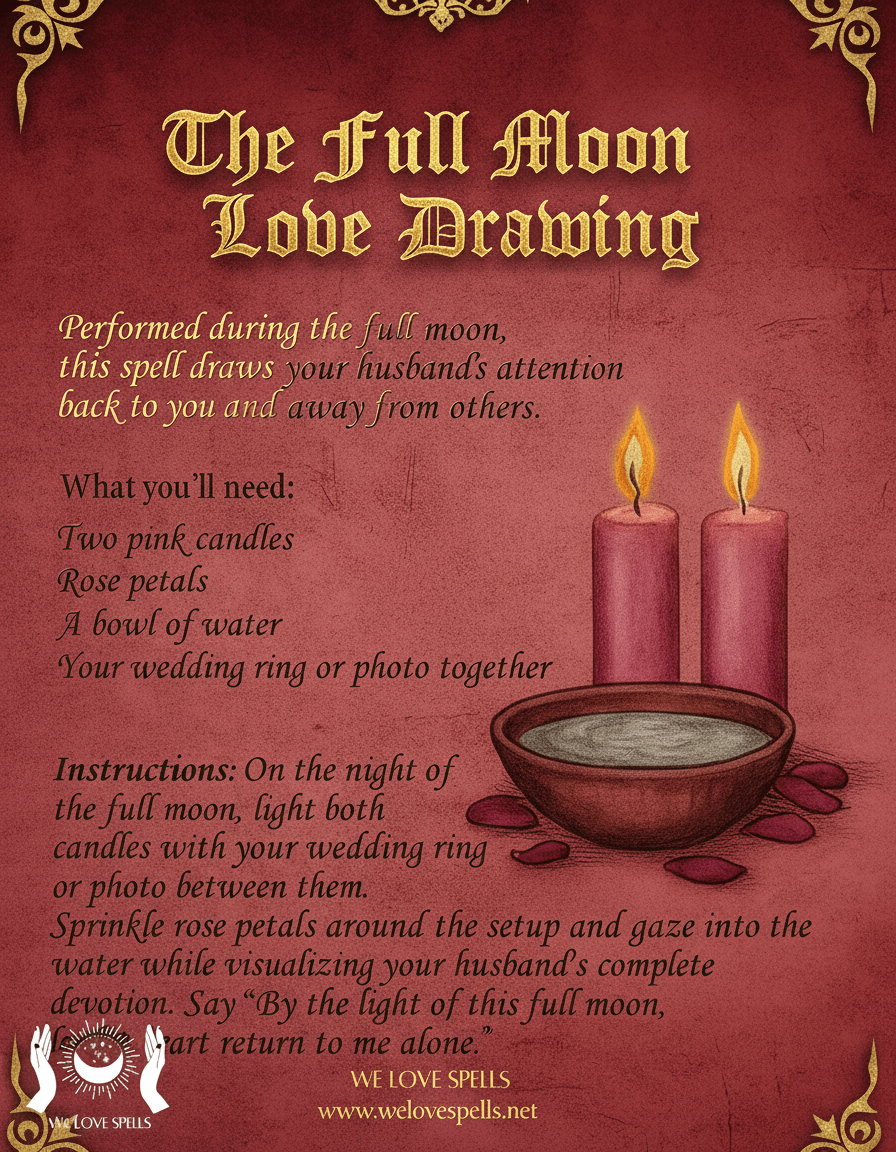 Full Moon Love Drawing: Manifest Romance with Lunar Energy - We Love Spells