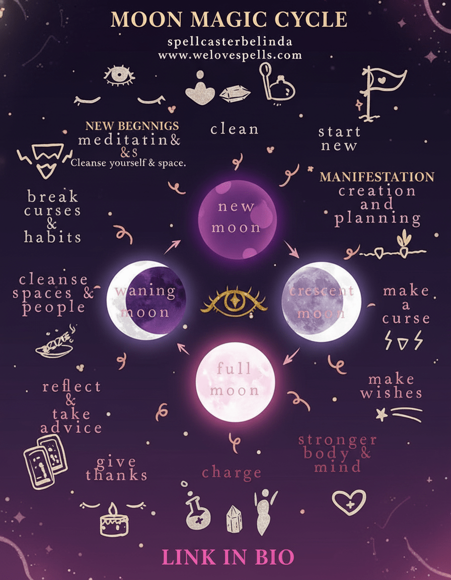 Harnessing the Magic of Moon Phases: A Guide to Lunar Energy - We Love Spells