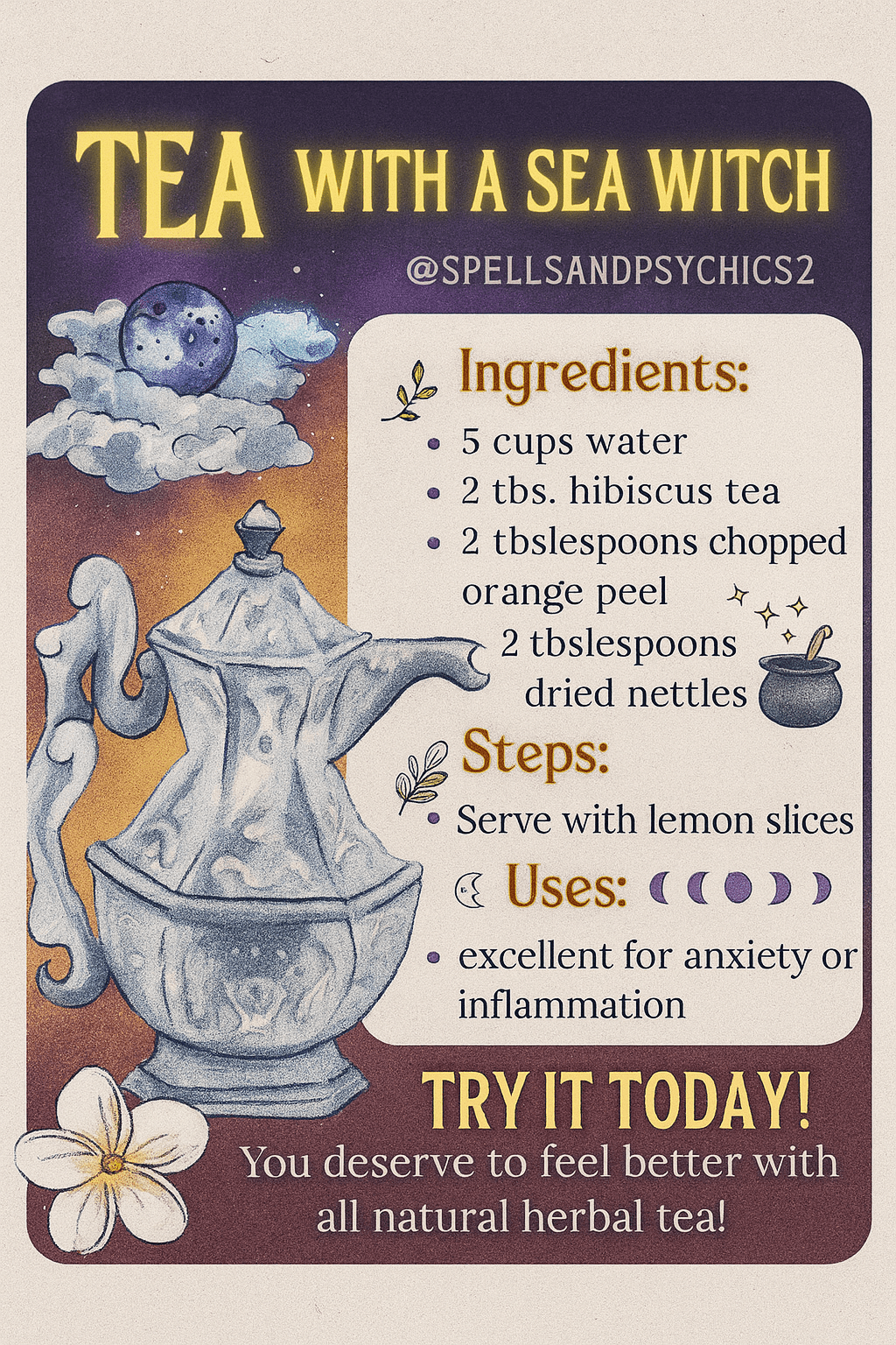 Healing Hibiscus Tea with a Sea Witch Touch - We Love Spells