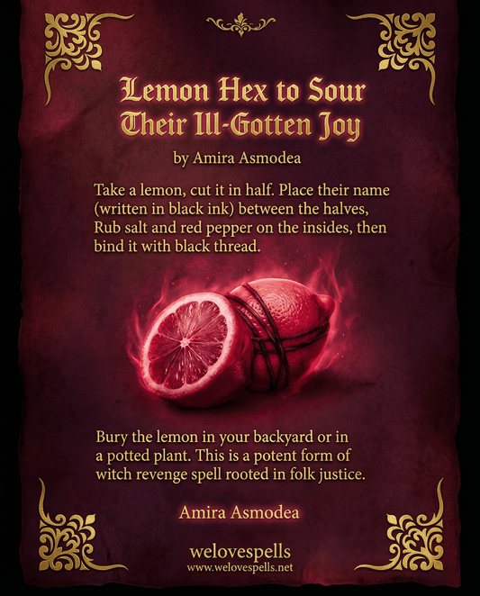 Lemon Hex: How to Sour Their Ill-Gotten Joy and Take Back Control - We Love Spells