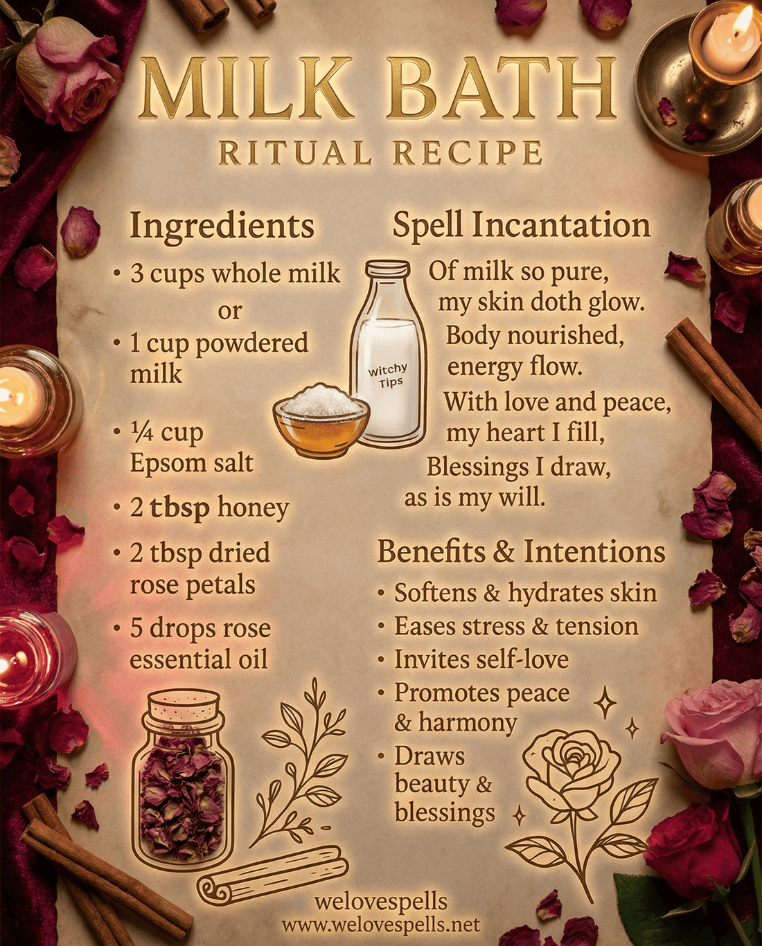 Luxury Milk Bath Ritual Recipe for Glowing, Silky Smooth Skin - We Love Spells