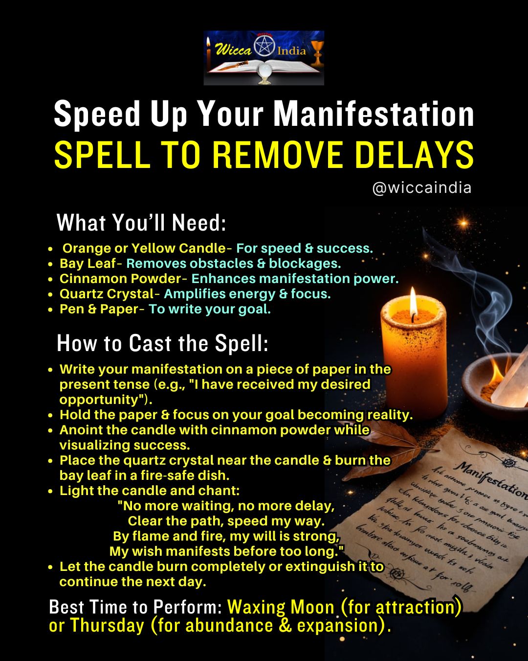 Manifest Faster: Powerful Spell to Remove Delays and Boost Results - We Love Spells