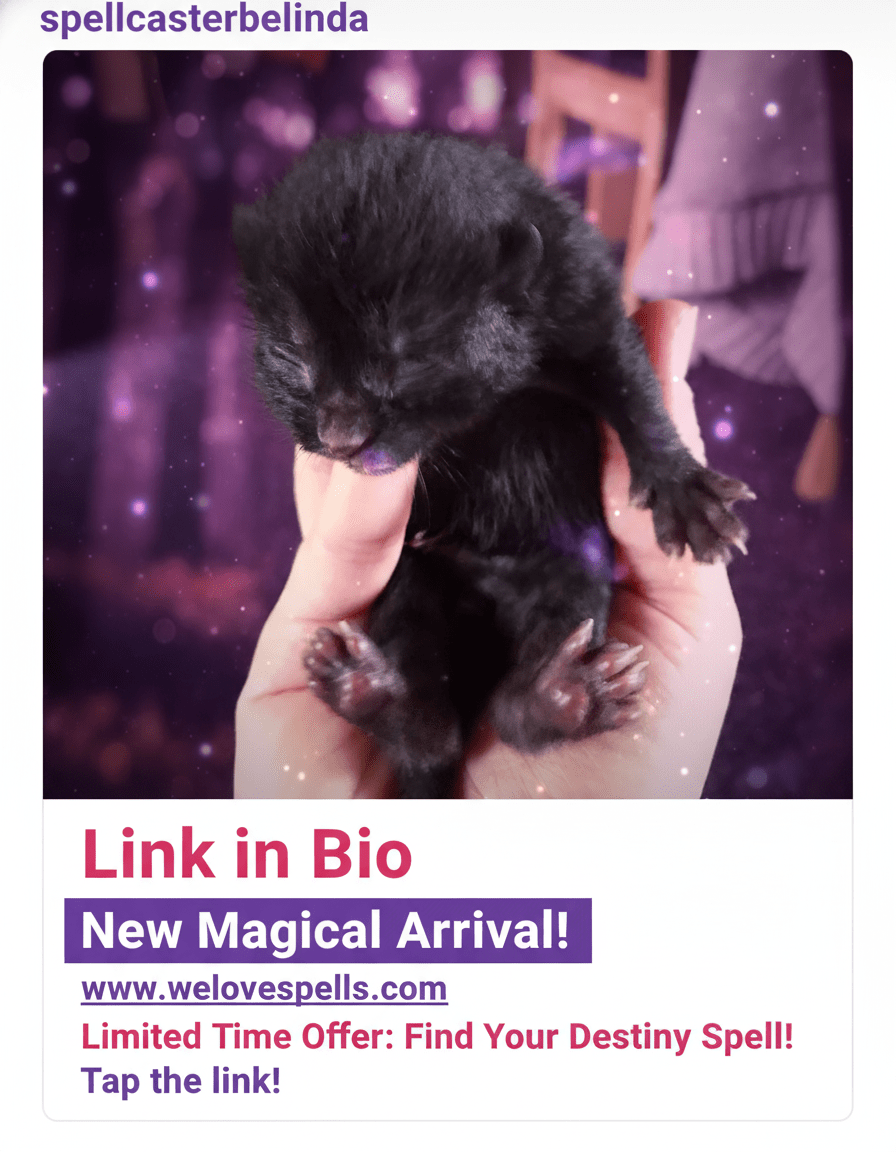 Meet Luna’s Newborn: A Magical All-Black Kitten’s First Day - We Love Spells