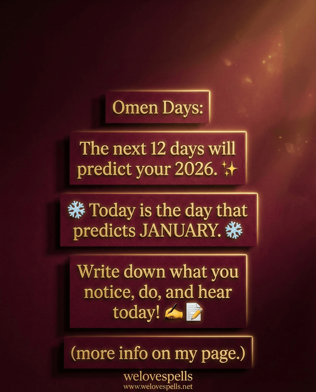 OMEN DAYS 2026: Discover Your January Destiny and Future - We Love Spells