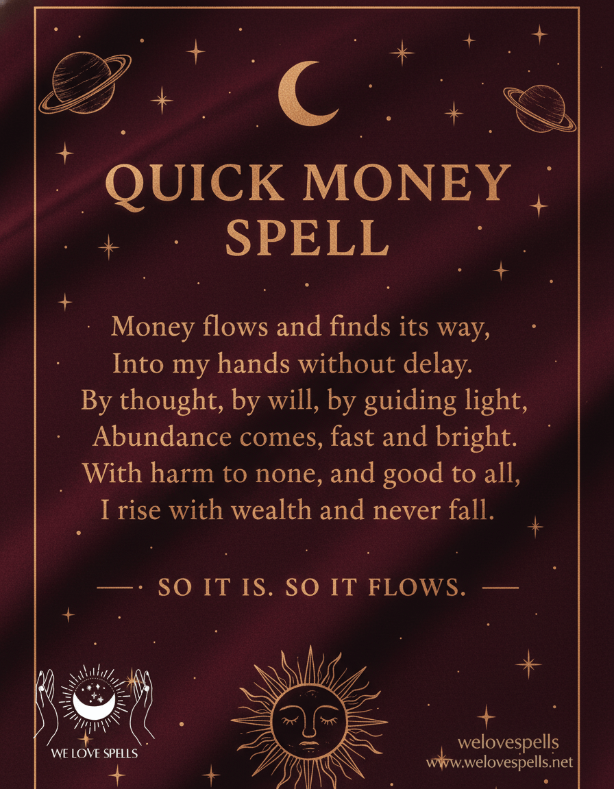 Quick Money Spell: Attract Fast Cash and Prosperity Instantly - We Love Spells