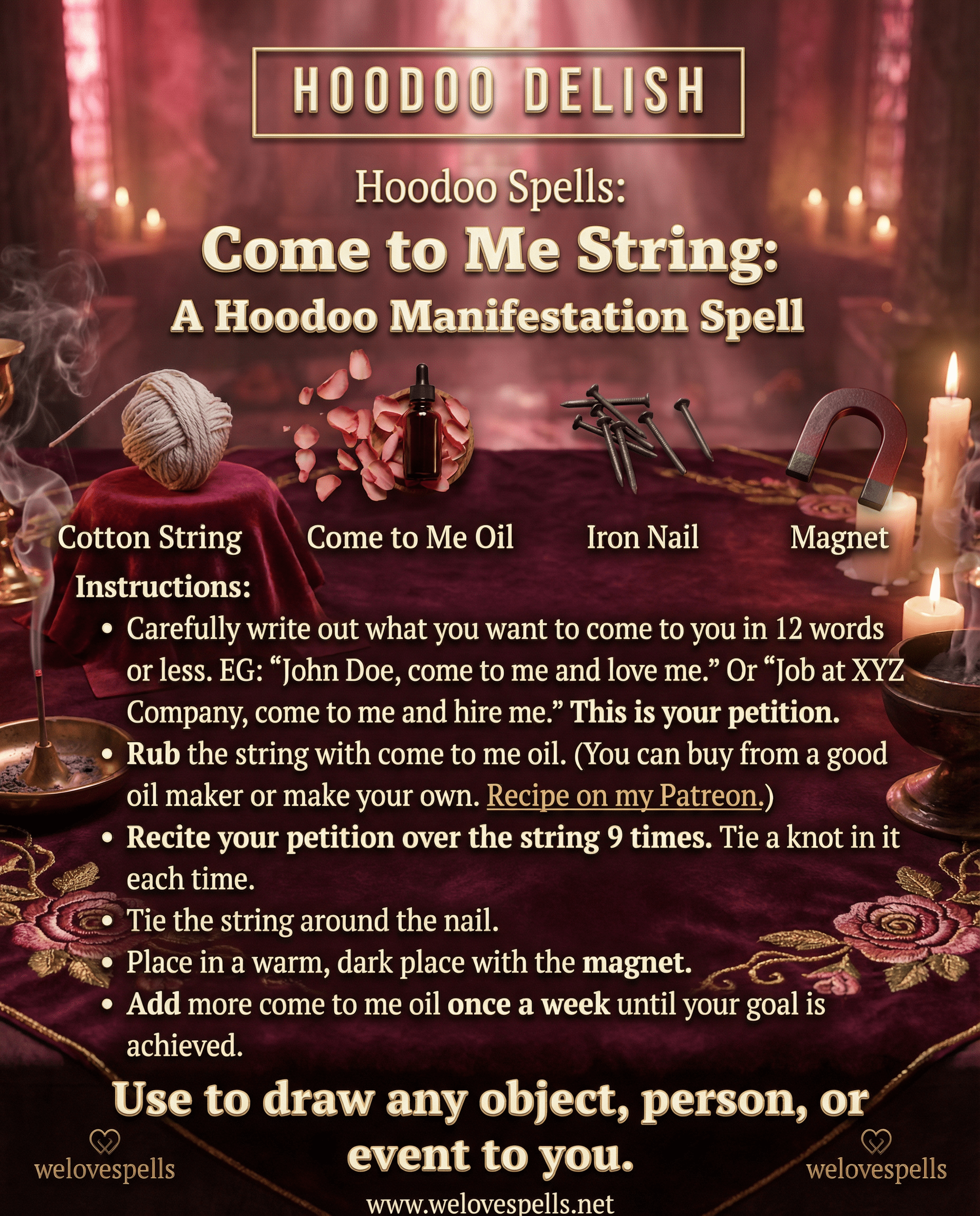 Simple Hoodoo Manifestation Spell: The Powerful “Come to Me String ...