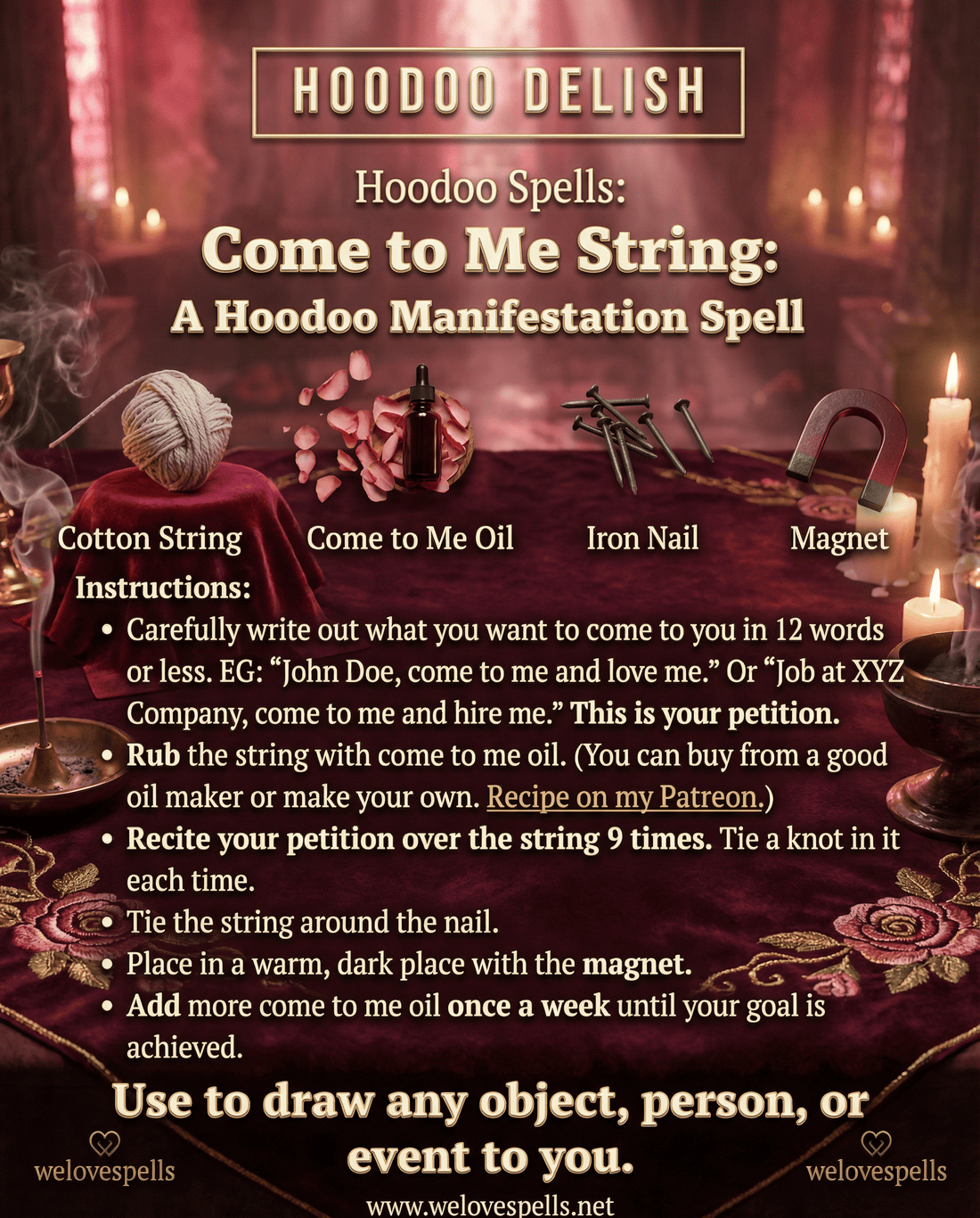 Simple Hoodoo Manifestation Spell: The Powerful “Come to Me String” - We Love Spells