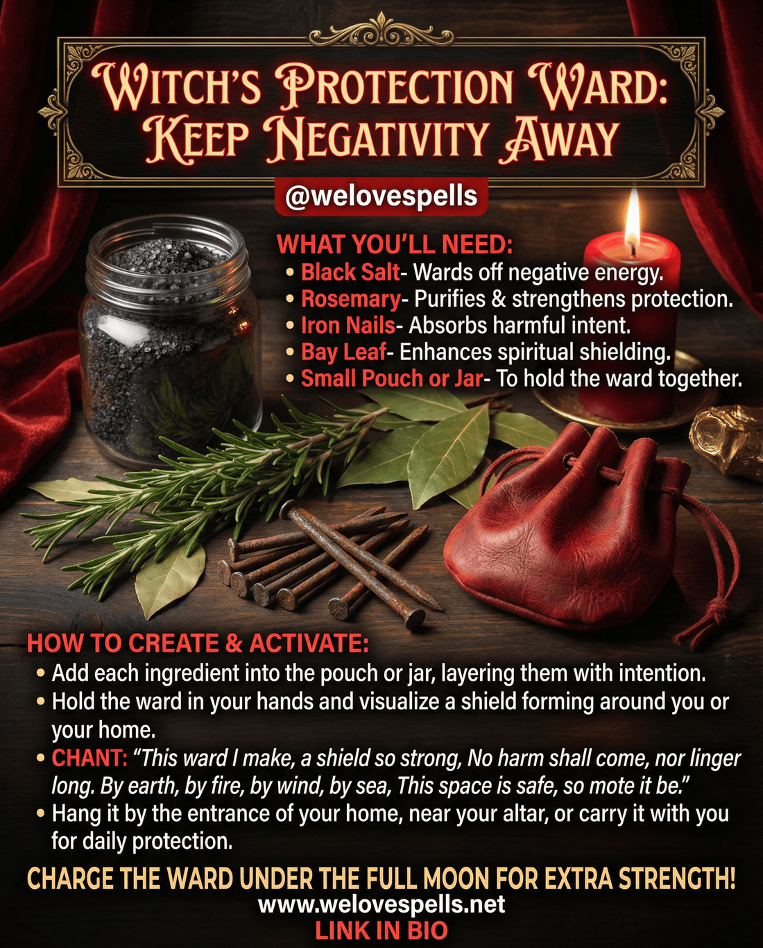 Simple Witch’s Protection Ward to Banish Negativity and Shield Energy - We Love Spells