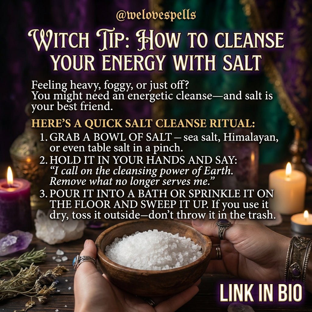 Witch Tip: Cleanse Your Energy and Aura Powerfully with Salt - We Love Spells
