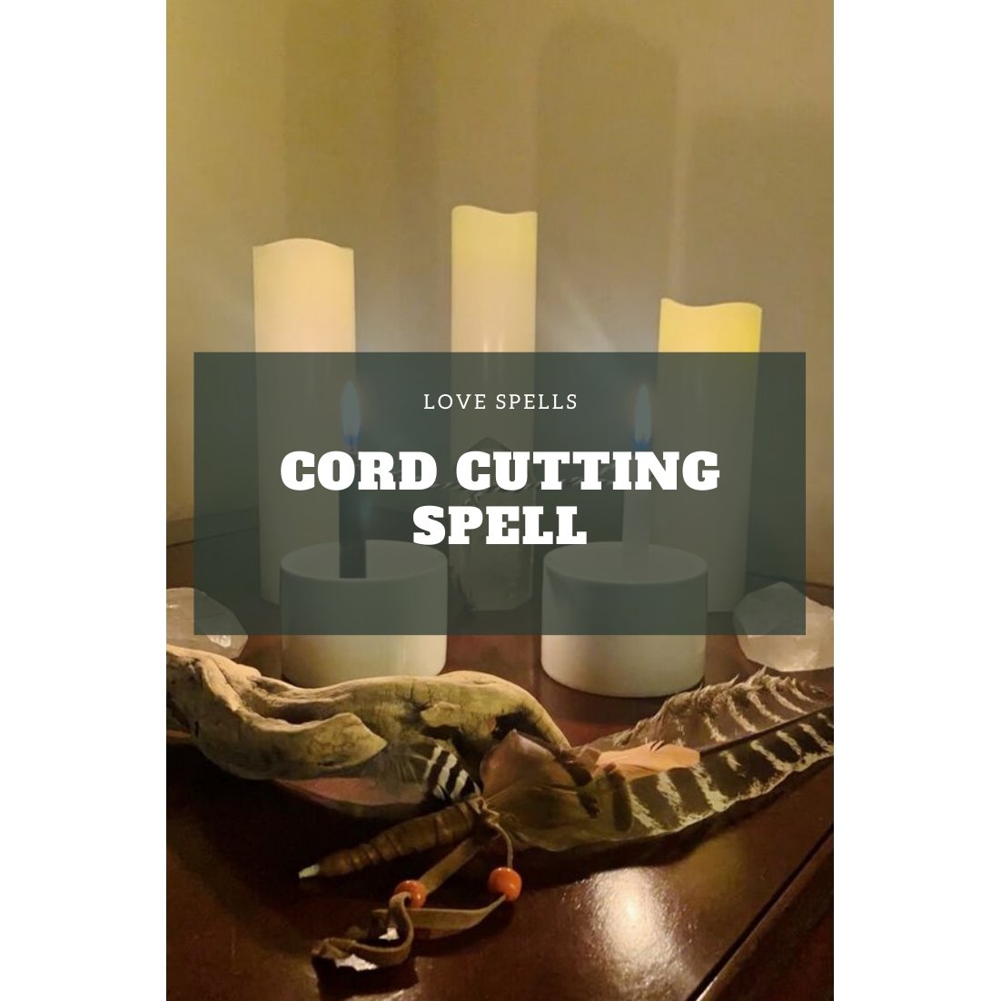 Black Friday Cord Cutting Spell – ritual candles and altar setup symbolizing emotional release, energy cleansing, and spiritual freedom by Belinda from We Love Spells.