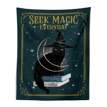Carregar imagem no visualizador da galeria, Cat Mysterious Divination Witchcraft Tapestry - We Love Spells
