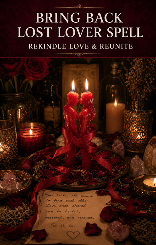 Bring Back Lost Lover Spell ritual with red candles for rekindling love, healing and reunion