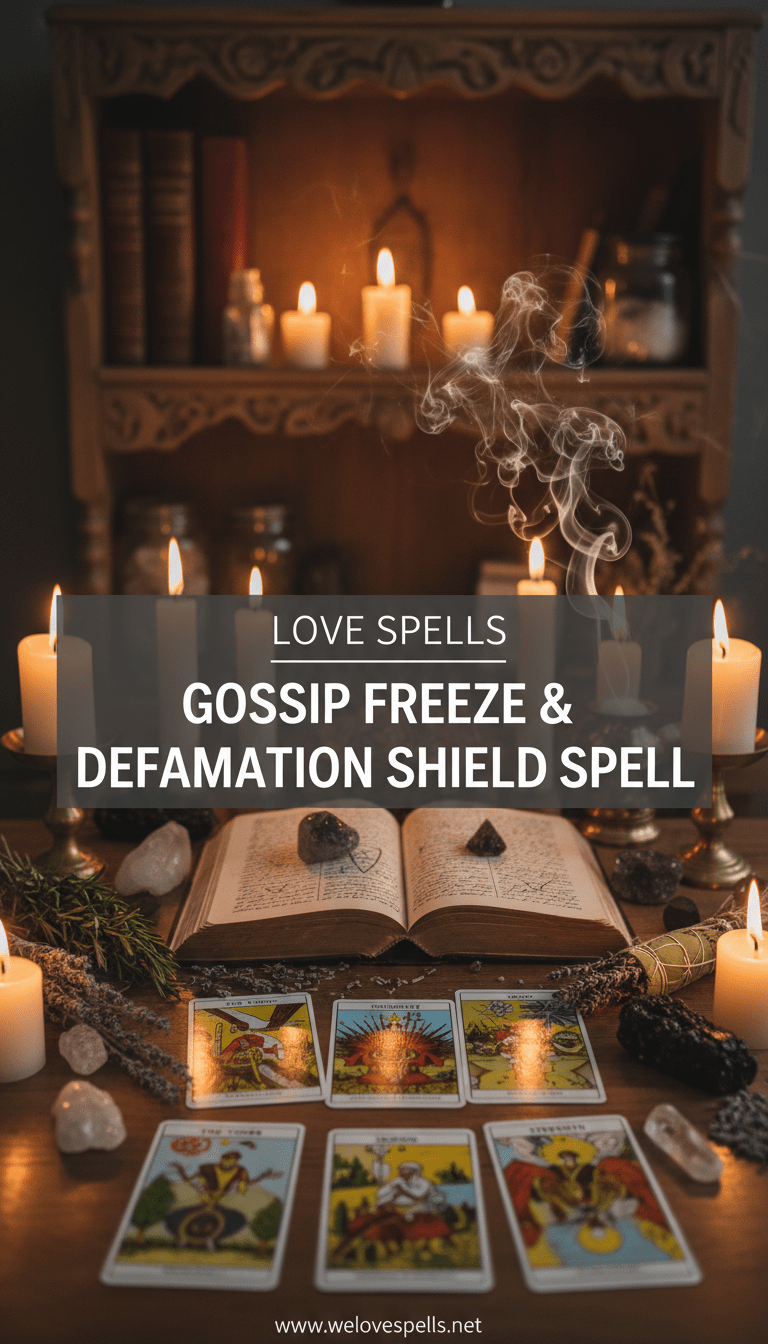 Gossip Freeze & Defamation Shield Spell for Rumors – We Love Spells