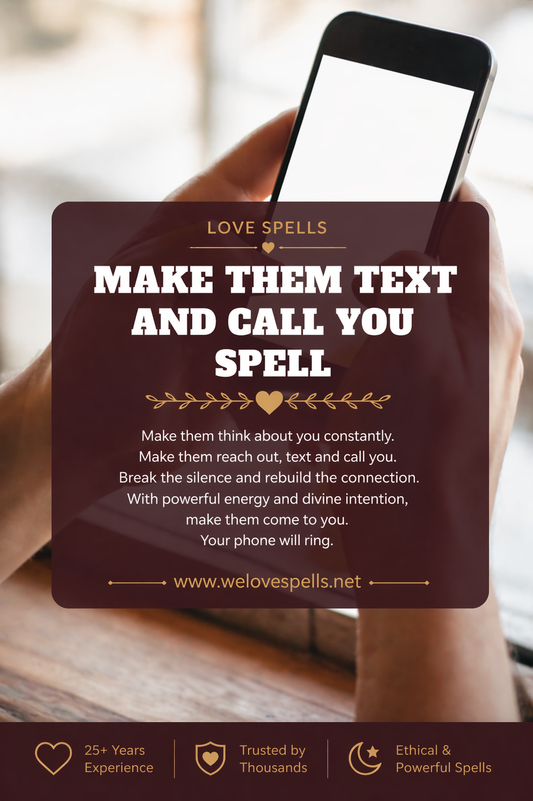 Close-up of hands holding a smartphone symbolizing a make them text and call you spell to restore communication, attract messages and reconnect with your lover by Belinda