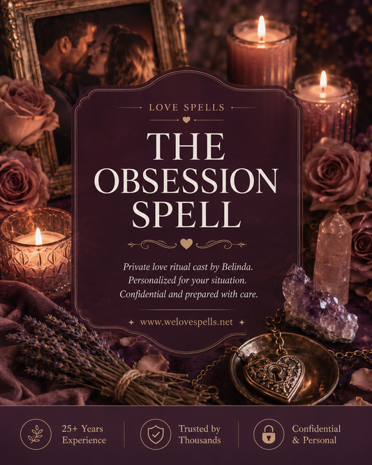 Obsession Spell to make someone obsessed with you, privately cast by Spell Caster Belinda with personalized love ritual support
