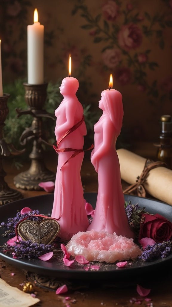 Pink Love Spell Candles for Retrieve a Lover Ritual to Return Lost Love