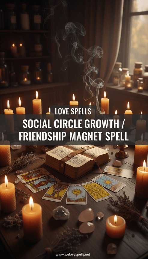 Official We Love Spells Social Circle Growth / Friendship Magnet Spell product artwork.